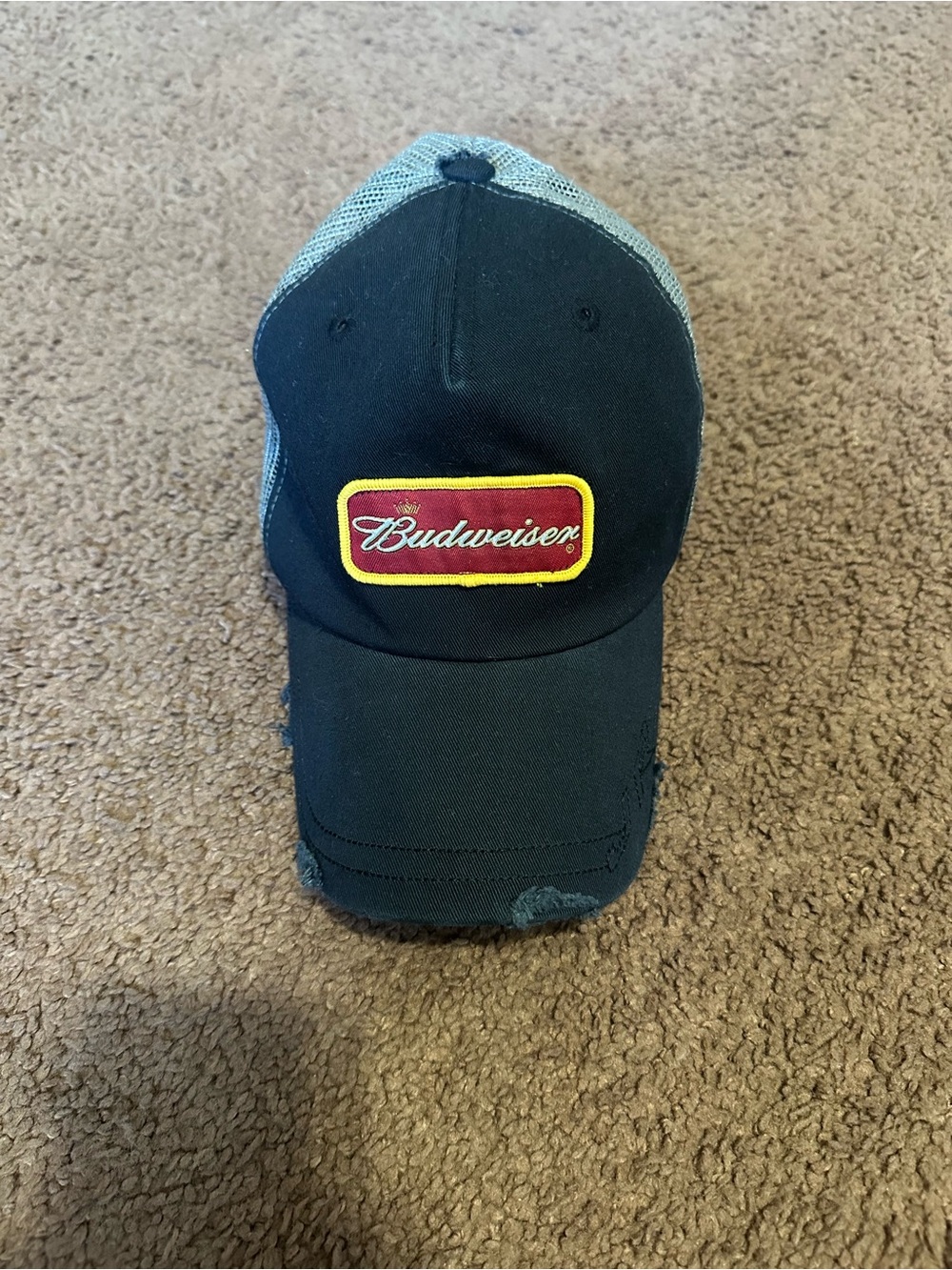 Budweiser Black Cap with Red and Yellow Patch